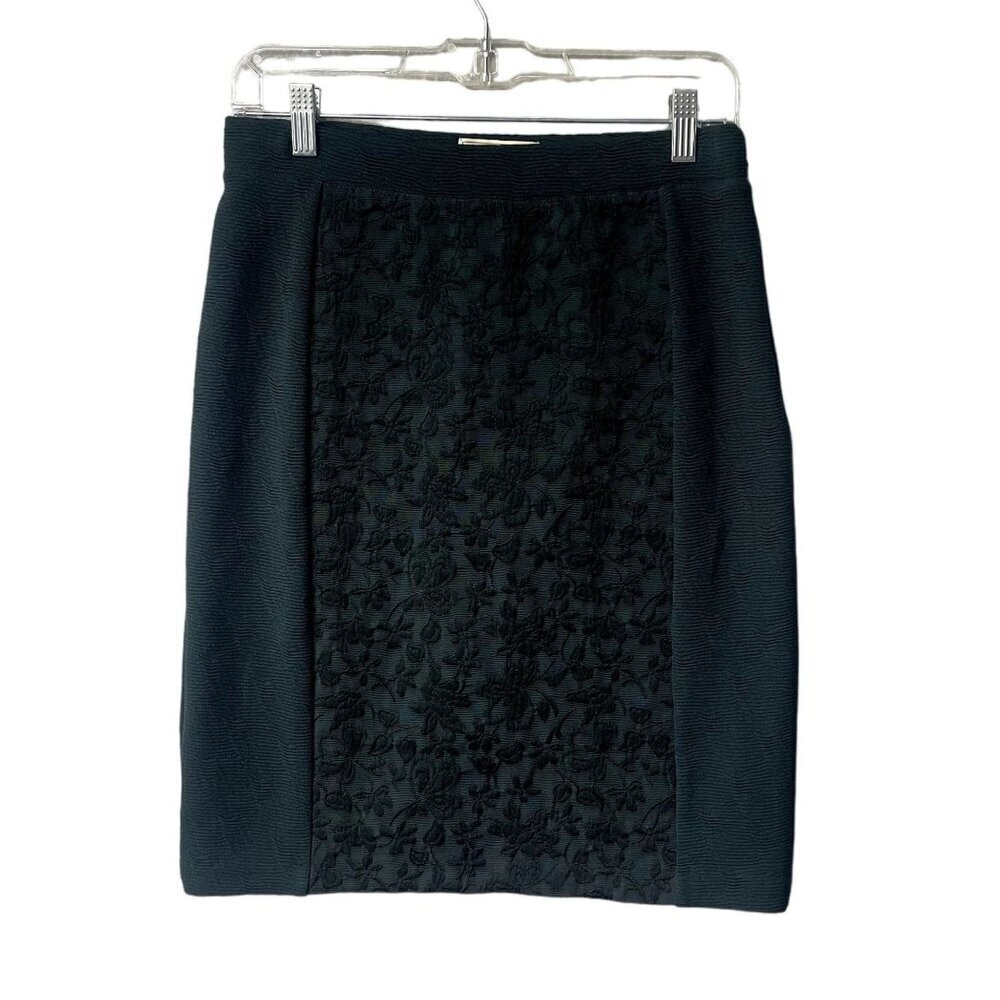 Moulinette Soeurs Piana Pencil Skirt Size 8 Mini Floral Embroidered Green Y2K